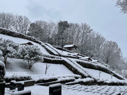 雪景色　霊園